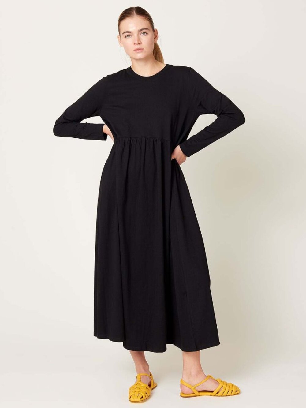 KOWTOW XXS 0-2 Black L/S Midi Dress